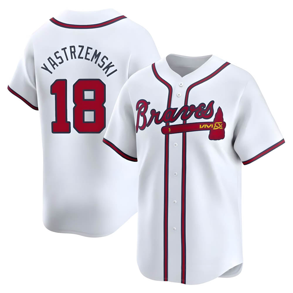 Kooe A.Braves #18 Mike Yastrzemski player White Limited Home Stitched Jerseys