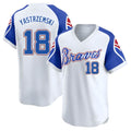 Kooe A.Braves #18 Mike Yastrzemski player White Limited Throwback Cooperstown Collection Stitched Jerseys