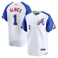 Kooe A.Braves #1 Ozzie Albies Player Blue City Connect Stitched Jerseys