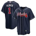 Kooe A.Braves #1 Ozzie Albies Player Navy Alternate Stitched Jerseys