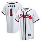 Kooe A.Braves #1 Ozzie Albies Player White Alternate Stitched Jerseys