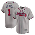 Kooe A.Braves #1 Ozzie Albies Player Gray Vapor Premier City Connect Premium Stitched Jerseys