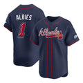 Kooe A.Braves #1 Ozzie Albies Player Navy Limited 2025 Speedway Classic Alternate Stitched Jerseys