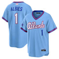 Kooe A.Braves #1 Ozzie Albies Player Powder Blue 2026 City Connect T shirt Stitched Jerseys