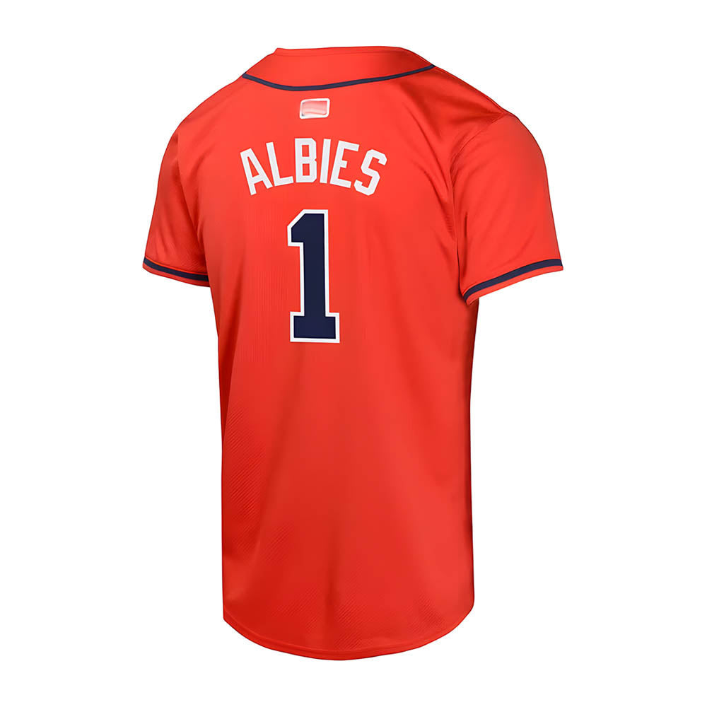 Kooe A.Braves #1 Ozzie Albies Player Red Limited Stitched Jerseys