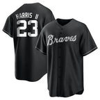 Kooe A.Braves #23 Michael Harris II player Black&White Replica Stitched Jerseys
