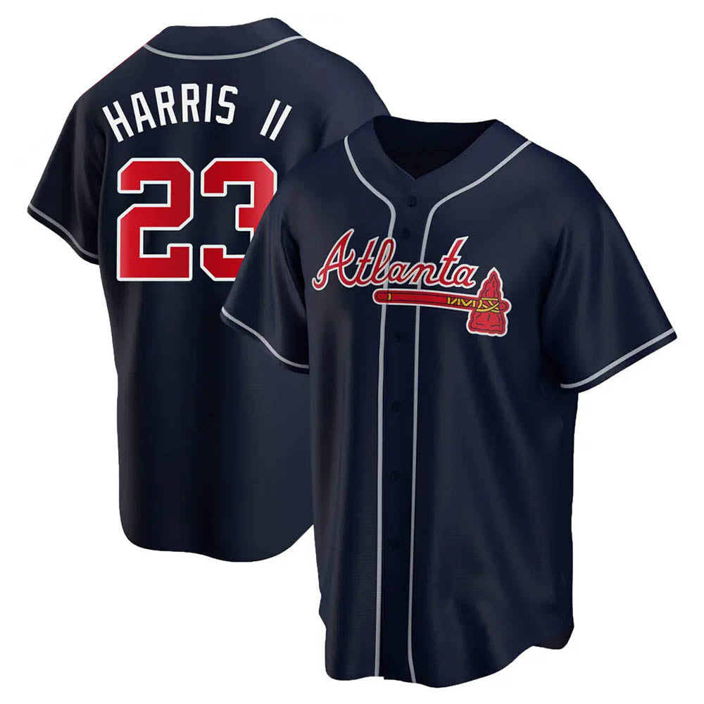 Kooe A.Braves #23 Michael Harris II player Navy Replica Alternate Stitched Jerseys