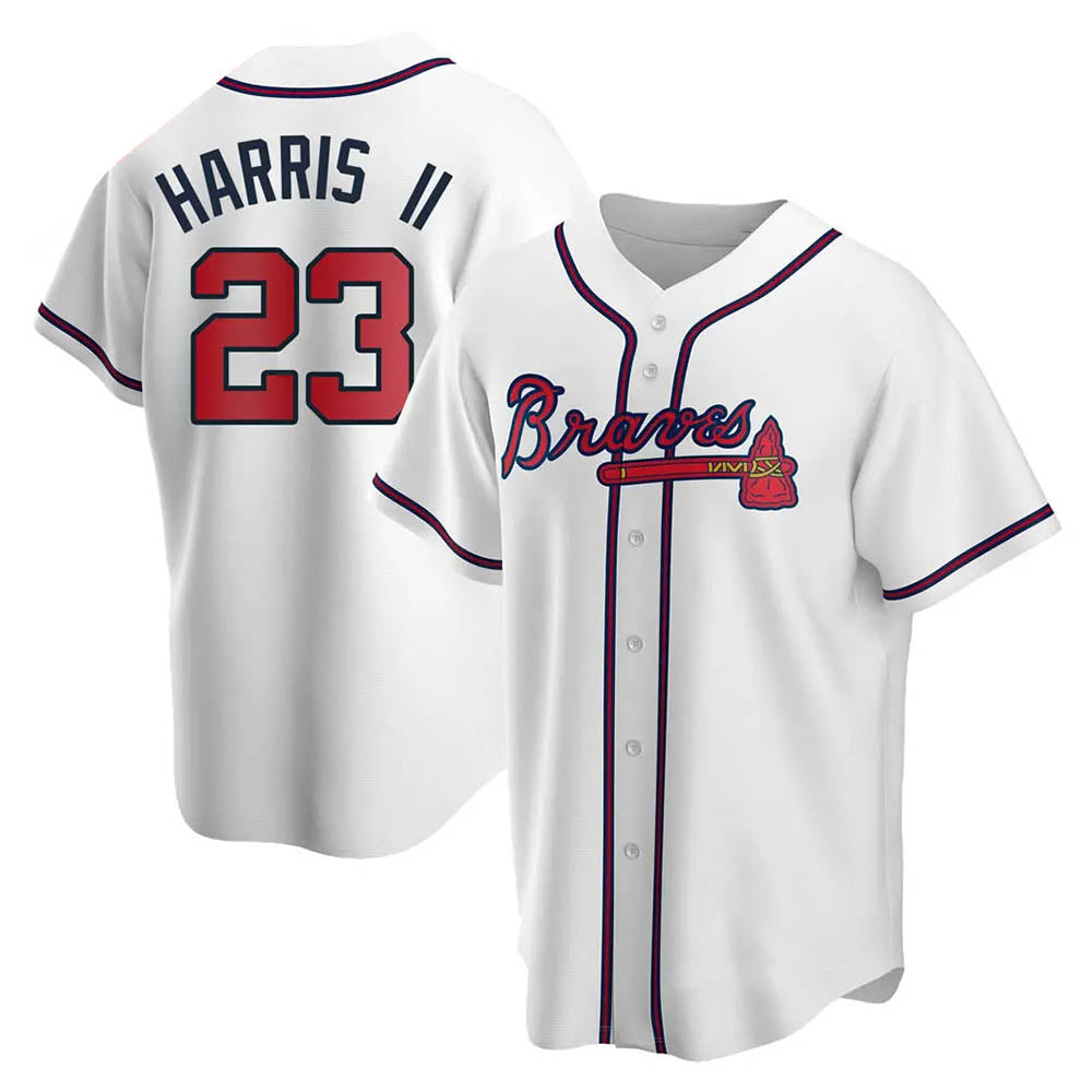 Kooe A.Braves #23 Michael Harris II player White Replica Home Stitched Jerseys