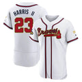 Kooe A.Braves #23 Michael Harris II player White&Gold Authentic Program Stitched Jerseys