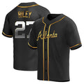 Kooe A.Braves #27 Austin Riley Player Black&Gold Replica en Alternate Stitched Jerseys