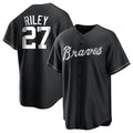 Kooe A.Braves #27 Austin Riley Player Black&White Replica Stitched Jerseys