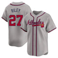 Kooe A.Braves #27 Austin Riley Player Gray Limited Away Stitched Jerseys
