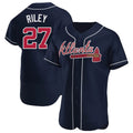 Kooe A.Braves #27 Austin Riley Player Navy Authentic Alternate Stitched Jerseys