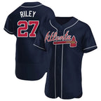 Kooe A.Braves #27 Austin Riley Player Navy Authentic Alternate Stitched Jerseys