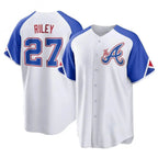 Kooe A.Braves #27 Austin Riley Player White Replica City Connect Stitched Jerseys
