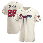 Kooe A.Braves #28 Matt Olson Player Cream Authentic Alternate Stitched Jerseys
