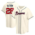 Kooe A.Braves #28 Matt Olson Player Cream Replica Alternate Stitched Jerseys