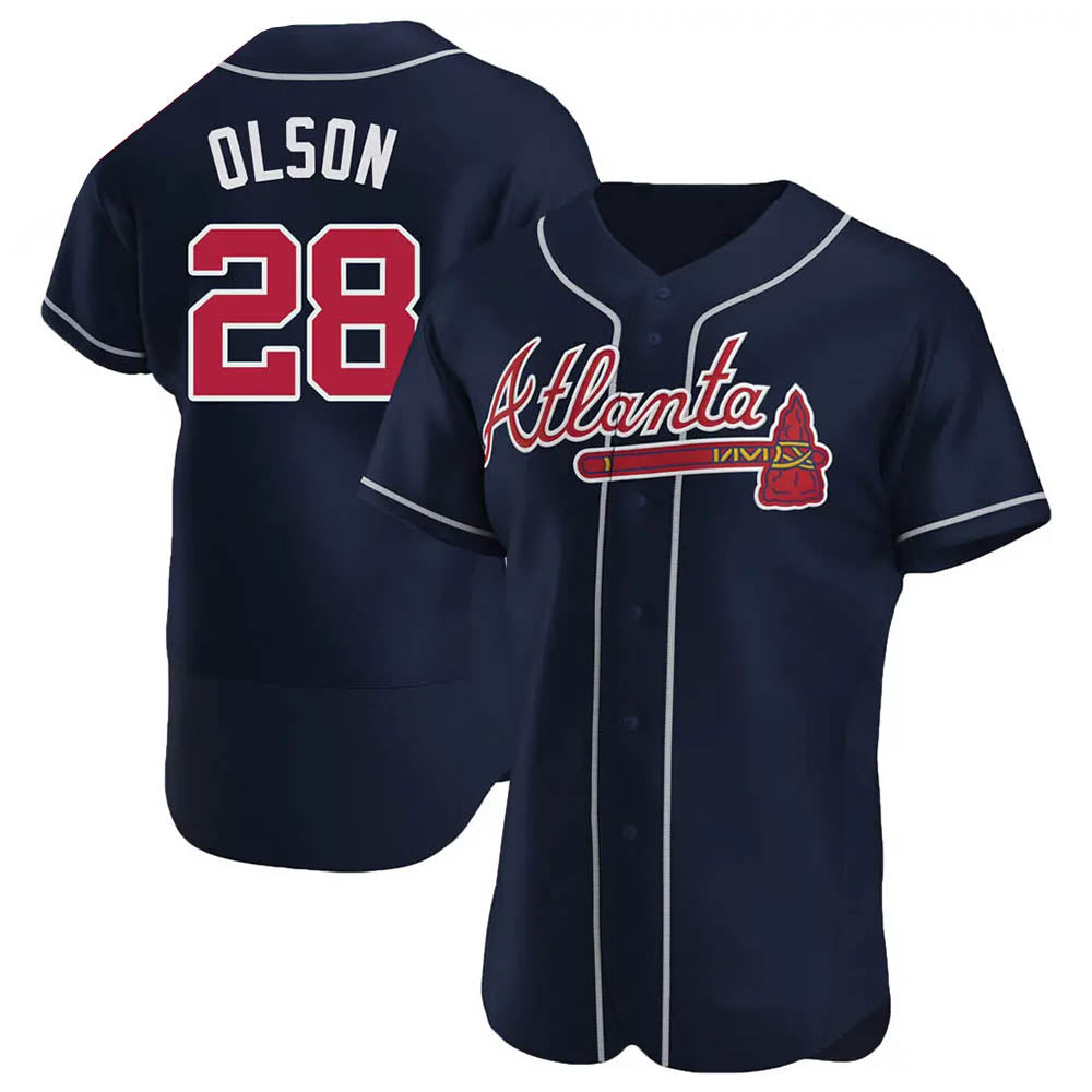 Kooe A.Braves #28 Matt Olson Player Navy Authentic Alternate Stitched Jerseys