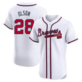 Kooe A.Braves #28 Matt Olson Player White Elite Home Stitched Jerseys