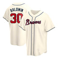 Kooe A.Braves #30 Drake Baldwin player Cream Replica Alternate Stitched Jerseys