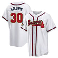 Kooe A.Braves #30 Drake Baldwin player Gold Replica White Program Stitched Jerseys