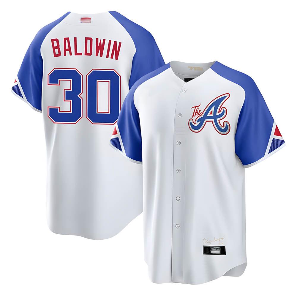 Kooe A.Braves #30 Drake Baldwin player White City Connect Stitched Jerseys