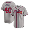 Kooe A.Braves #40 Reynaldo Lopez player Gray Limited Away Stitched Jerseys