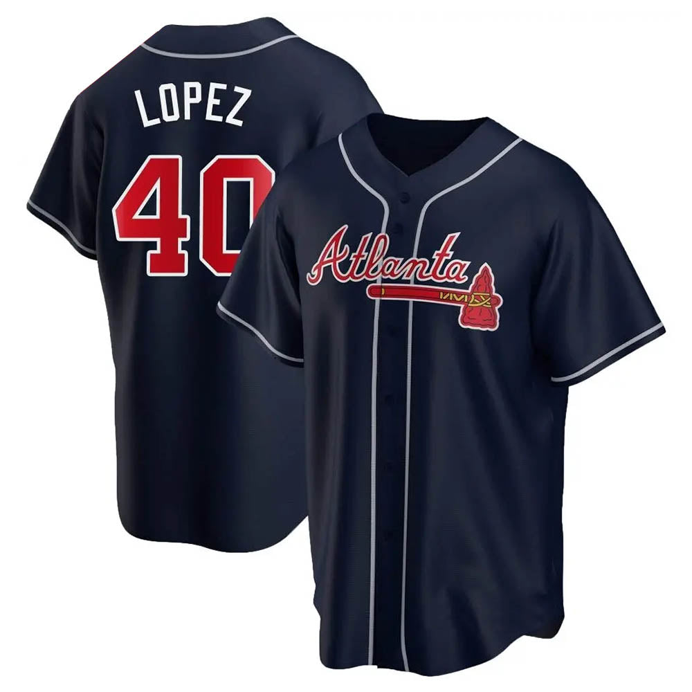 Kooe A.Braves #40 Reynaldo Lopez player Navy Replica Alternate Stitched Jerseys