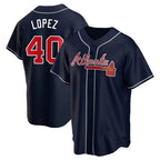 Kooe A.Braves #40 Reynaldo Lopez player Navy Replica Alternate Stitched Jerseys