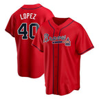 Kooe A.Braves #40 Reynaldo Lopez player Red Replica Alternate Stitched Jerseys