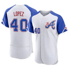 Kooe A.Braves #40 Reynaldo Lopez player White Authentic City Connect Stitched Jerseys