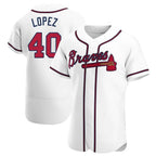 Kooe A.Braves #40 Reynaldo Lopez player White Authentic Home Stitched Jerseys