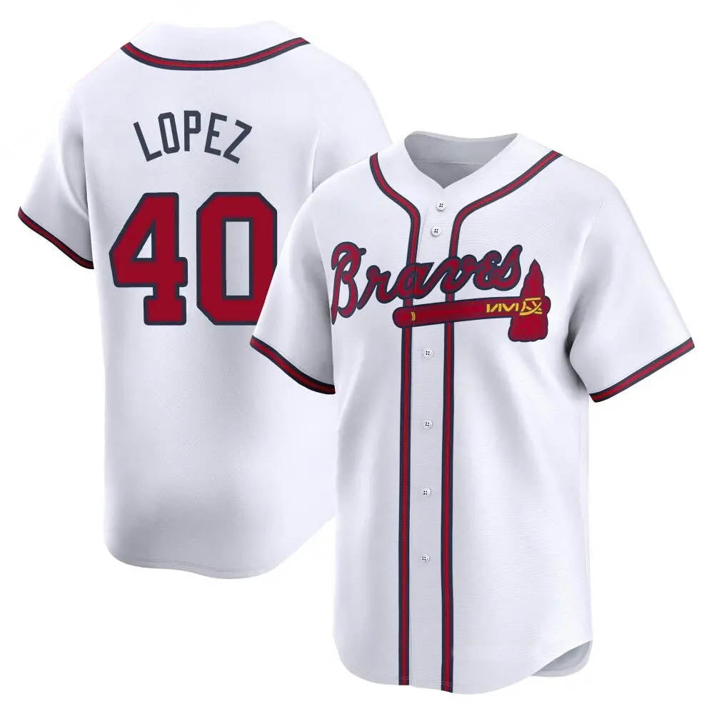 Kooe A.Braves #40 Reynaldo Lopez player White Limited Home Stitched Jerseys