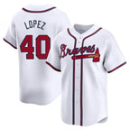 Kooe A.Braves #40 Reynaldo Lopez player White Limited Home Stitched Jerseys