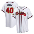 Kooe A.Braves #40 Reynaldo Lopez player White&Gold Replica Program Stitched Jerseys