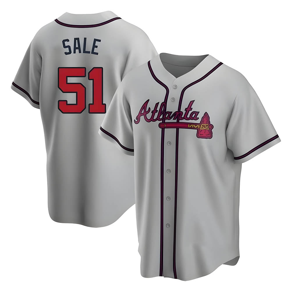 Kooe A.Braves #51 Chris Sale Player Gray City Connect Stitched Jerseys
