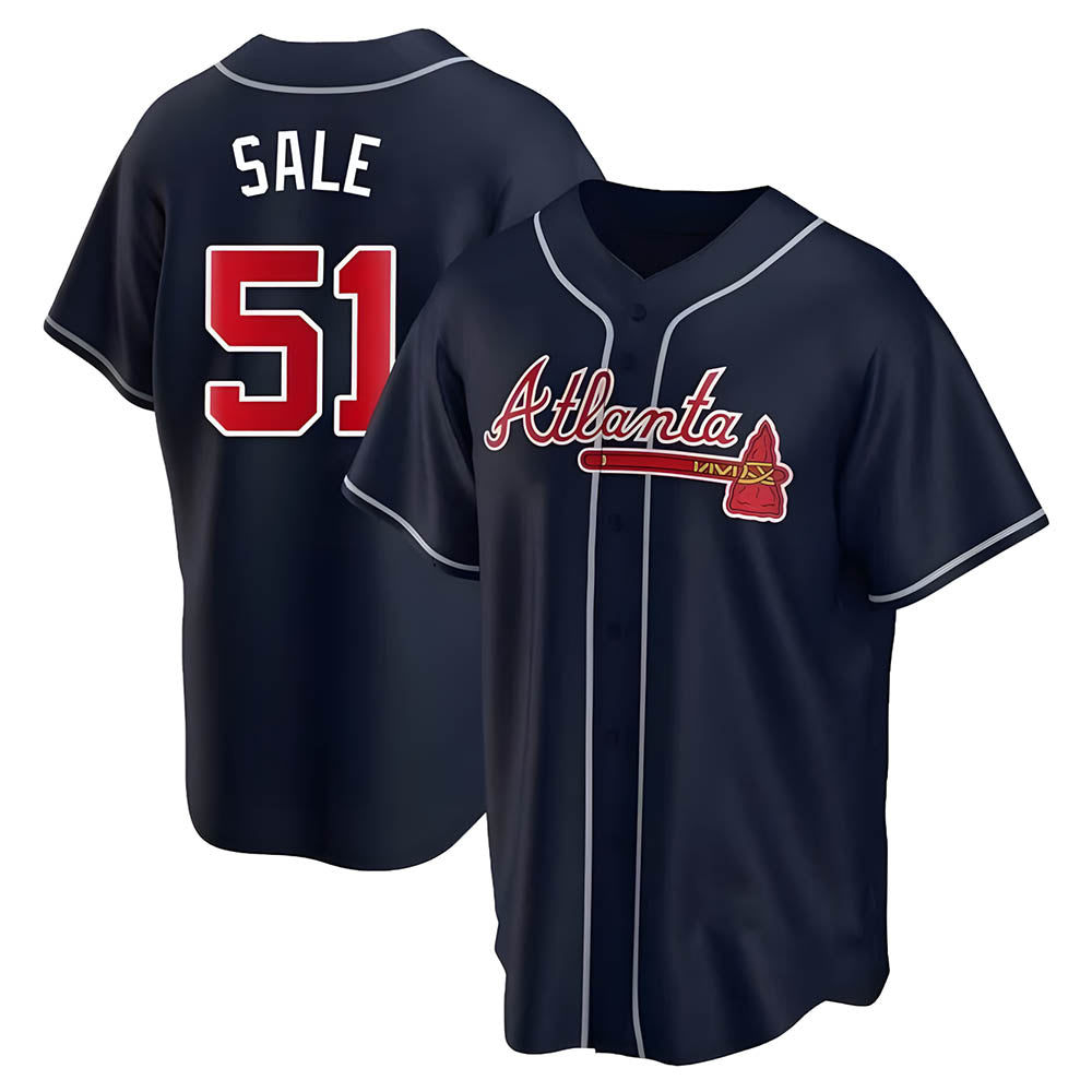 Kooe A.Braves #51 Chris Sale Player Navy City Connect Stitched Jerseys