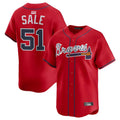 Kooe A.Braves #51 Chris Sale Player Red Alternate Limited Stitched Jerseys