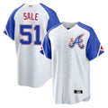 Kooe A.Braves #51 Chris Sale Player White City Connect Limited Stitched Jerseys