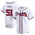 Kooe A.Braves #51 Chris Sale Player White Limited Home Stitched Jerseys