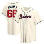 Kooe A.Braves #66 Grant Holmes Player Cream Replica Alternate Stitched Jerseys