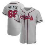 Kooe A.Braves #66 Grant Holmes Player Gray Authentic Road Stitched Jerseys