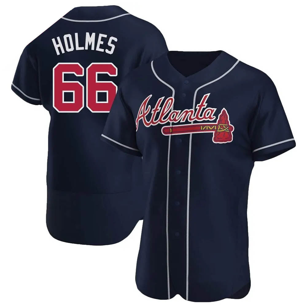 Kooe A.Braves #66 Grant Holmes Player Navy Authentic Alternate Stitched Jerseys