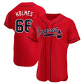 Kooe A.Braves #66 Grant Holmes Player Red Authentic Alternate Stitched Jerseys