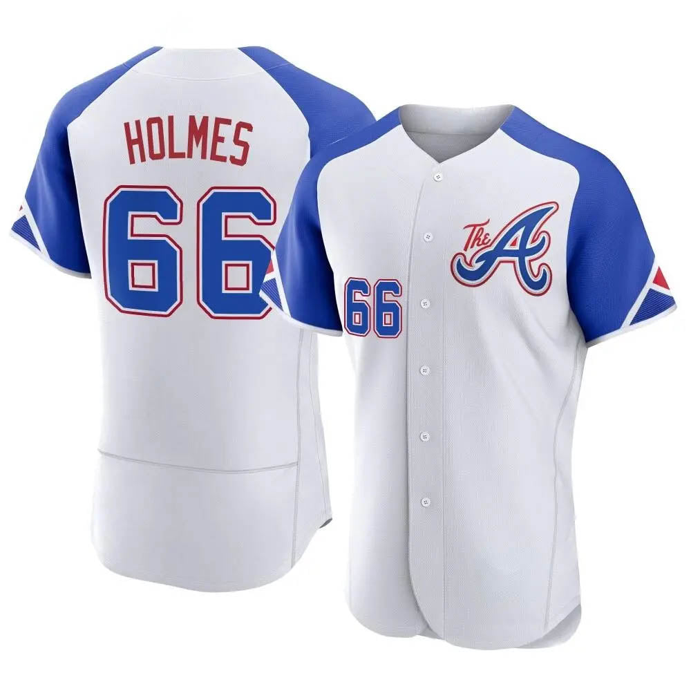 Kooe A.Braves #66 Grant Holmes Player White Authentic City Connect Stitched Jerseys