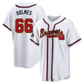 Kooe A.Braves #66 Grant Holmes Player White&Gold Replica Program Stitched Jerseys