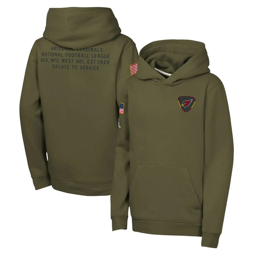 Kooe A.Cardinals Olive 2025 Salute to Service Fleece Hoodie Blank Player Stitched Jerseys