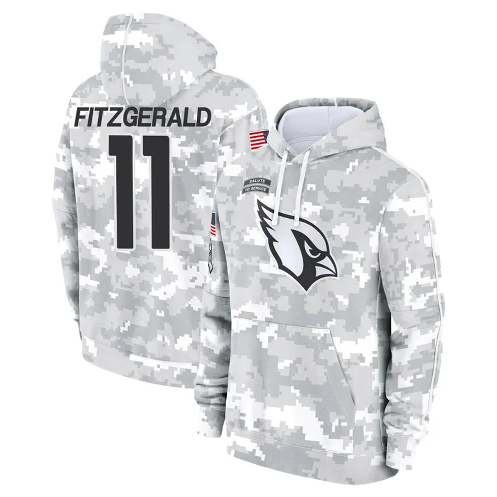 Kooe A.Cardinals #11 Larry Fitzgerald Player Arctic Camo Salute to Service Limited Hoodie Stitched Jerseys