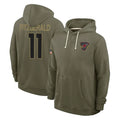 Kooe A.Cardinals #11 Larry Fitzgerald Player Olive Salute to Service Hoodies Stitched Jerseys