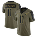 Kooe A.Cardinals #11 Larry Fitzgerald Player Salute To Service Olive Stitched Jerseys
